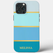 シックモダンストライプ金ゴールド名 Case-Mate iPhoneケース (裏面)