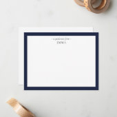 シックモダンスモールデニムブルー ノートカード (正面/裏面インサイチュ)