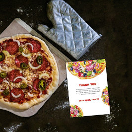 シックモダンスライスイタリアンピザ赤ちゃんシャワー サンキューカード