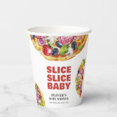 シックモダンスライスイタリアンピザ赤ちゃんシャワー 紙コップ (裏面)