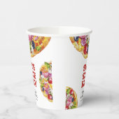 シックモダンスライスイタリアンピザ赤ちゃんシャワー 紙コップ (左)