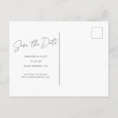 シックモダンス結婚クリプトの写真の日付の保存 案内ポストカード (裏面)