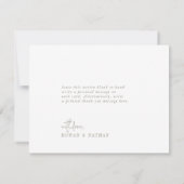 シックモダンセージグリーンフラット結婚ズ サンキューカード (裏面)