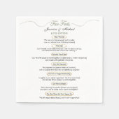 シックモダンセージグリーン金ゴールドおもしろいファクト結婚ズカワイイ スタンダードカクテルナプキン (正面)