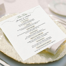 シックモダンセージグリーン金ゴールドおもしろいファクト結婚ズカワイイ スタンダードカクテルナプキン