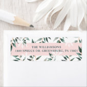 シックモダンセージホリデーグリーナリー&スノーフレーク ラベル (インサイチュ)