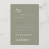 シックモダンセージ緑結婚の詳細 エンクロージャーカード (正面)