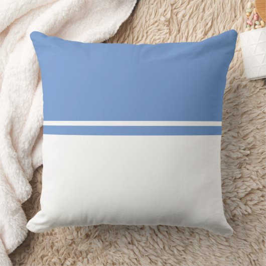 シックモダンソフトブルーホワイトファンシーカラーブロック クッション (ブランケット)