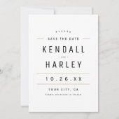 シックモダンタイポグラフィシンプル写真の日付を保存 セーブザデート (正面)