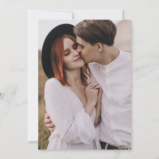 シックモダンタイポグラフィシンプル写真の日付を保存 セーブザデート (裏面)