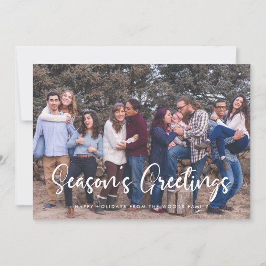 シックモダンタイポグラフィシーズンの挨拶の写真 シーズンカード (正面)