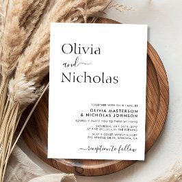 シックモダンタイポグラフィスクリプトフォト結婚ズ 招待状