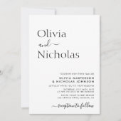 シックモダンタイポグラフィスクリプトフォト結婚ズ 招待状 (正面)