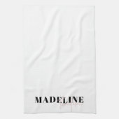 シックモダンタイポグラフィスクリプトライトピンクフェミニン色 キッチンタオル (縦)