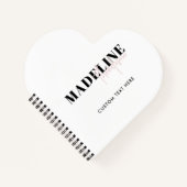 シックモダンタイポグラフィスクリプトライトピンクフェミニン色 ノートブック (正面)