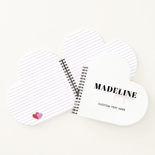 シックモダンタイポグラフィスクリプトライトピンクフェミニン色 ノートブック (内部)