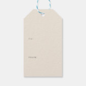 シックモダンタイポグラフィピースジョイラブホリデイ ギフトタグ (裏面)