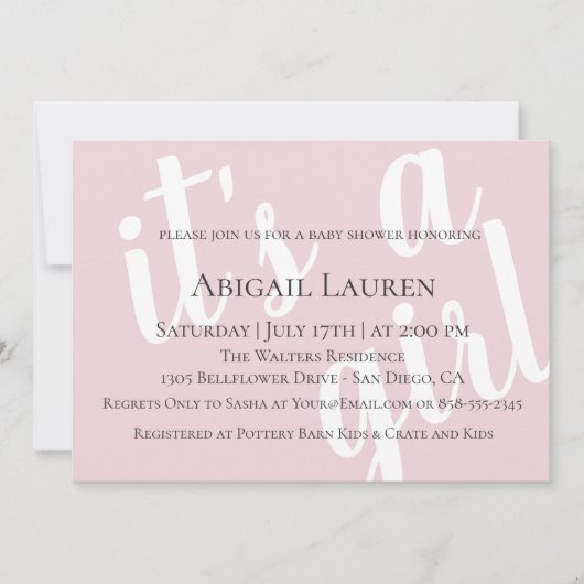 シックモダンタイポグラフィベビーシャワー招待状 招待状 (正面)