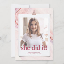 シックモダンタイポグラフィ卒業招待状 招待状