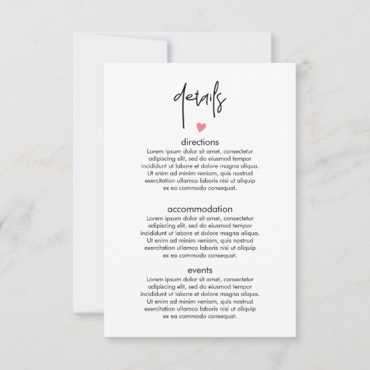 シックモダンタイポグラフィ結婚のエンクロージャカード 出欠カード (正面)