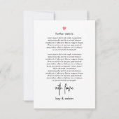 シックモダンタイポグラフィ結婚のエンクロージャカード 出欠カード (裏面)