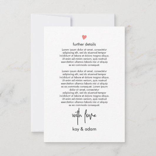 シックモダンタイポグラフィ結婚のエンクロージャカード 出欠カード (裏面)