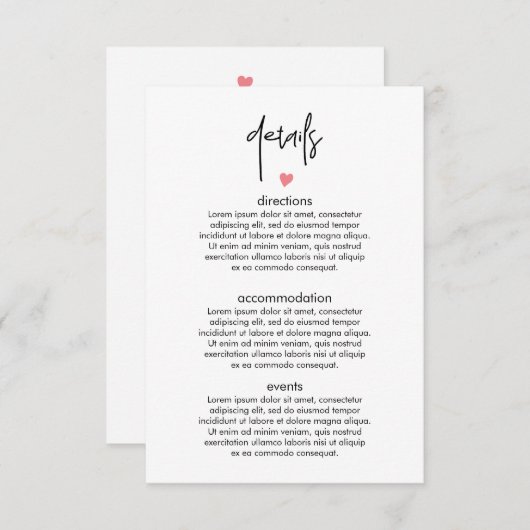 シックモダンタイポグラフィ結婚のエンクロージャカード 出欠カード (正面/裏面)