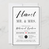 シックモダンタイポグラフィ結婚のリハーサル昼食 招待状 (正面)