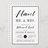 シックモダンタイポグラフィ結婚のリハーサル 招待状 (正面/裏面)