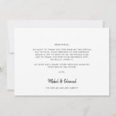 シックモダンタイポグラフィ結婚サンキューカード 案内状 (裏面)