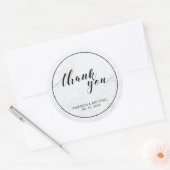 シックモダンタイポグラフィ結婚式の引き出物/ありがとう ラウンドシール (封筒)