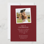 シックモダンタイポグラフィ2枚の写真卒業 案内状 (裏面)