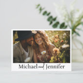 シックモダンタイポグラフィqrコー結婚ドの写真 招待状 (スタンド正面)