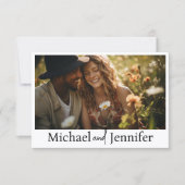 シックモダンタイポグラフィqrコー結婚ドの写真 招待状 (正面)