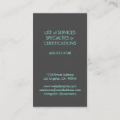 シックモダンターコイズスクエアモノグラエレガントム 名刺 (裏面)