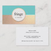 シックモダンターコイズフェイクゴールドフォイル美しいサロン 名刺 (正面/裏面)