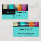 シックモダンターコイズ抽象芸術絵を描デザインカスタム 名刺 (正面/裏面)