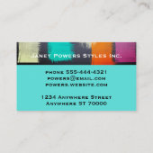 シックモダンターコイズ抽象芸術絵を描デザインカスタム 名刺 (裏面)