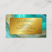 シックモダンターコイズ金ゴールドマーブルグリッター 名刺 (裏面)