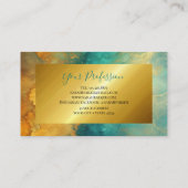 シックモダンターコイズ金ゴールド水色 名刺 (裏面)