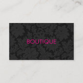 シックモダンダークグレーレースパターンブティック 名刺 (正面)