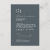 シックモダンダークネイビーブルー結婚ズ詳細 エンクロージャーカード (正面)