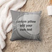 シックモダンテキスト抽象芸術のグレーと白を追加 クッション (ブランケット)