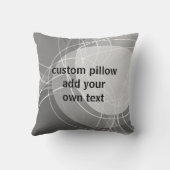 シックモダンテキスト抽象芸術のグレーと白を追加 クッション (裏面)