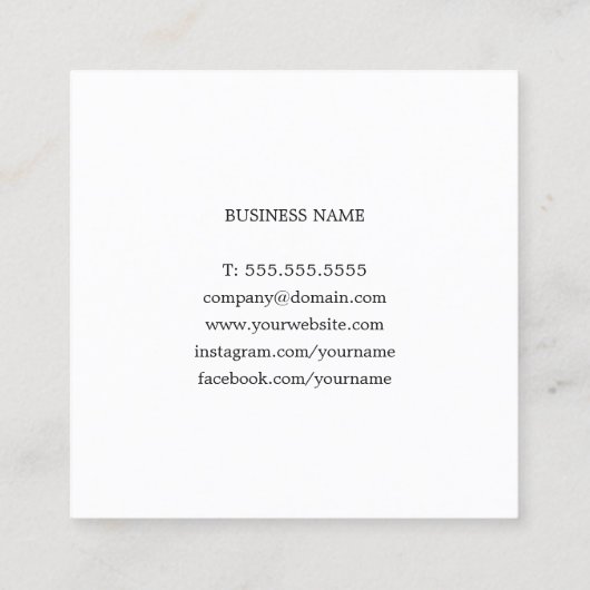 シックモダンテクスチャイエローコンサルタント スクエア名刺 (裏面)