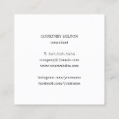 シックモダンテクスチャイエローネットワーキングコンサルタント スクエア名刺 (裏面)