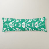 シックモダンテクスチャグリーンイカットの部族パターン ボディピロー (裏面)