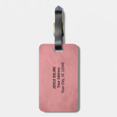 シックモダンテクスチャピンクラゲージタグ ラゲッジタグ (裏面縦)