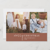 シックモダンテラコッタコラージクリスマスニュース シーズンカード (正面)