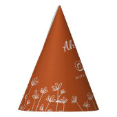 シックモダンテラコッタフラワーファースト誕生日 パーティーハット (左)